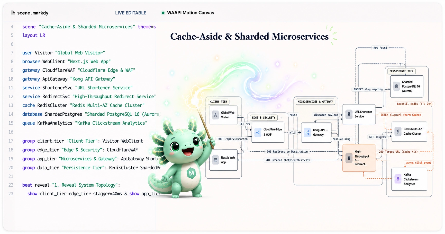 Markdy Diagram as Code Editor with 60fps Native Playback